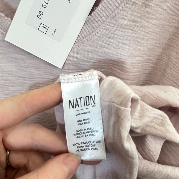 Nation LTD Cream and Pink Relaxed Fit Short Sleeve Tee - Picture 4 of 4